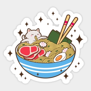 Cat a Ramen Sticker